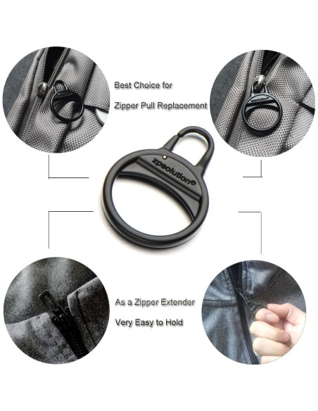 Tiradores de Cremallera Zpsolution Acero Inoxidable Negro
