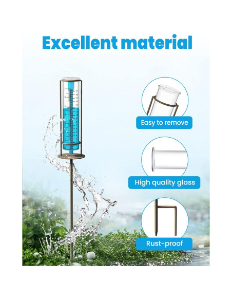 Pluviómetro X-PREK de Vidrio 17.78 cm Decorativo para Jardín