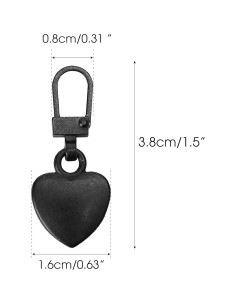 20 Tiradores de Cremallera Corazón Metal Badong Reemplazo 2