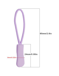 Tiradores de Cremallera Urmspst 20PCS Púrpura Claro 65mm 2