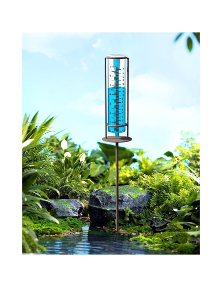Pluviómetro X-PREK de Vidrio 17.78 cm Decorativo para Jardín