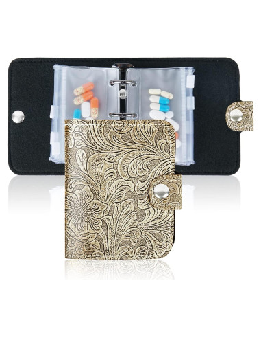 Organizador de Pastillas Hennaja 1 Paquete Oro Tallado