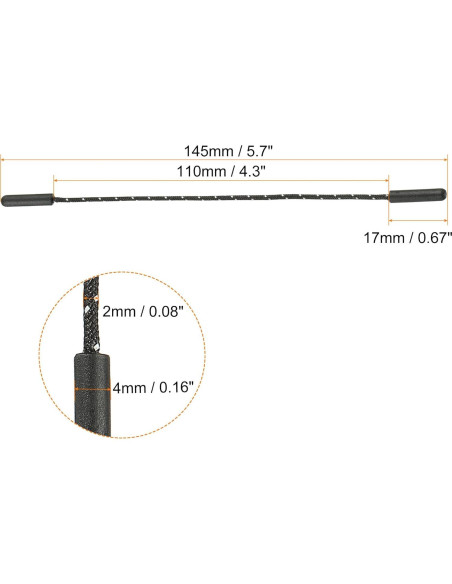 Extensores de Tiradores de Cremallera PATIKIL, 15 Unidades, Negro