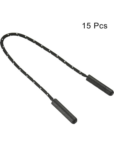 Extensores de Tiradores de Cremallera PATIKIL, 15 Unidades, Negro