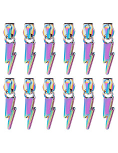 Tiradores de Cremallera de Metal Framendino Arcoíris 12 Piezas