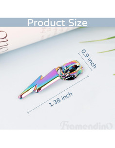 Tiradores de Cremallera de Metal Framendino Arcoíris 12 Piezas 2