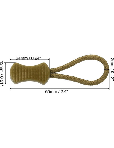Tiradores de Cremallera PATIKIL 20 Piezas Caqui Antideslizante