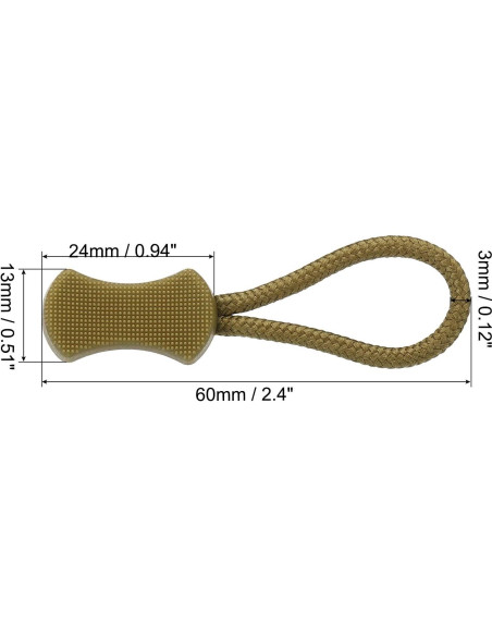 Tiradores de Cremallera PATIKIL 20 Piezas Caqui Antideslizante