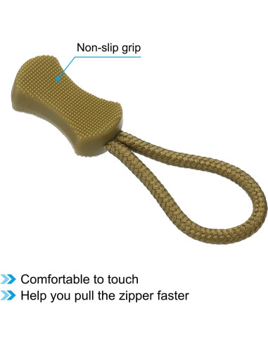 Tiradores de Cremallera PATIKIL 20 Piezas Caqui Antideslizante