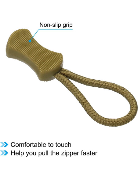 Tiradores de Cremallera PATIKIL 20 Piezas Caqui Antideslizante