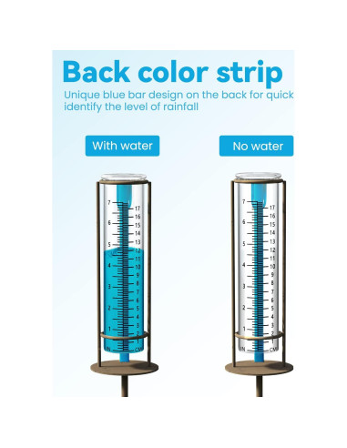 Pluviómetro X-PREK de Vidrio 17.78 cm Decorativo para Jardín