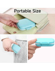 Organizador de Pastillas de Viaje Jerpsen 4 Paquetes 8 Compartimentos 2