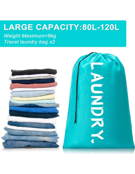 Bolsa de Lavandería de Viaje Aegero 61x91 cm - 2 Paquete