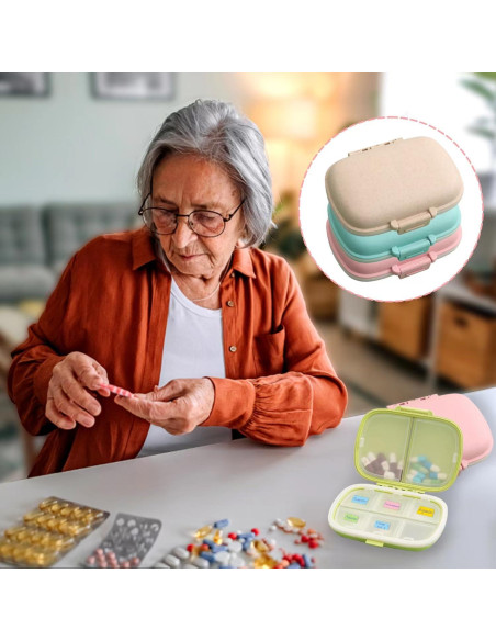 Organizador de Pastillas de Viaje Jerpsen 4 Paquetes 8 Compartimentos