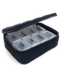 Estuche de Pastillas Vera Bradley Negro Compacto 8 Compartimentos