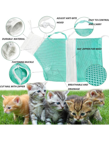 Bolsa de Baño para Gatos FANOVO Ajustable y Transpirable
