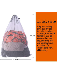 Bolsa de Lavandería Kimmama XL Malla Gruesa 61x91 cm Blanca 2