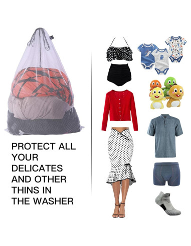 Bolsa de Lavandería Kimmama XL Malla Gruesa 61x91 cm Blanca