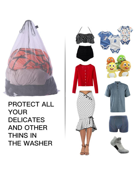 Bolsa de Lavandería Kimmama XL Malla Gruesa 61x91 cm Blanca