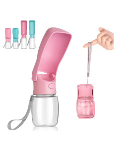 Botella de Agua Plegable AIKIDS 550ml Rosa para Perros y Gatos