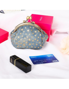 Monedero Pequeño iSuperb Azul con Cierre de Hebilla 2