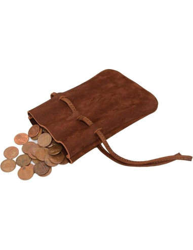 Bolsa de Monedas Medieval de Cuero Hide & Drink - 15x10cm