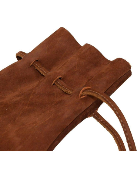 Bolsa de Monedas Medieval de Cuero Hide & Drink - 15x10cm