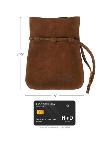 Bolsa de Monedas Medieval de Cuero Hide & Drink - 15x10cm