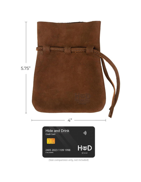 Bolsa de Monedas Medieval de Cuero Hide & Drink - 15x10cm
