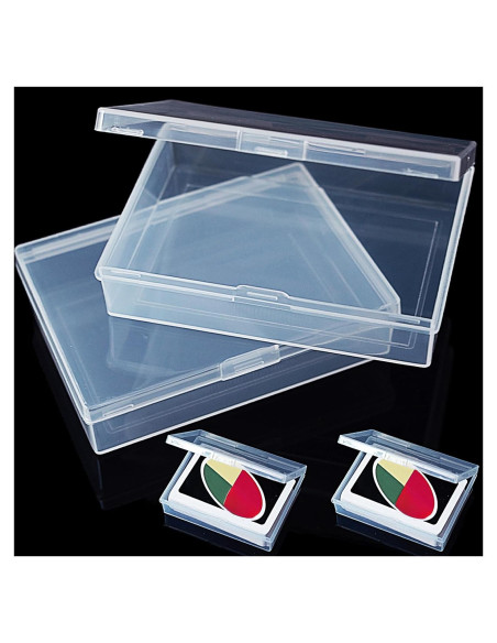2 Cajas de Almacenamiento de Cartas de Plástico Transparente 92x67x20mm