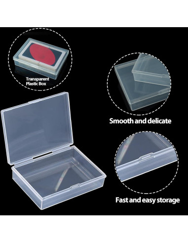 2 Cajas de Almacenamiento de Cartas de Plástico Transparente 92x67x20mm