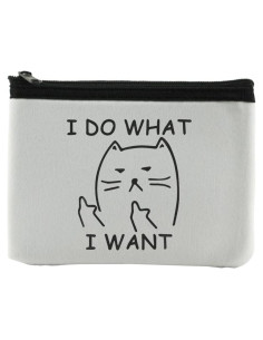 Monedero de Gato Bonito Hago Lo Que Quiero para Mujeres - 12x10 cm