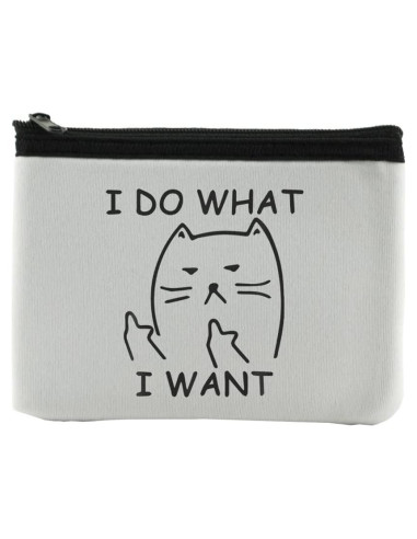 Monedero de Gato Bonito Hago Lo Que Quiero para Mujeres - 12x10 cm