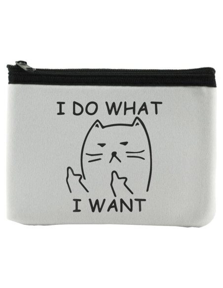 Monedero de Gato Bonito Hago Lo Que Quiero para Mujeres - 12x10 cm