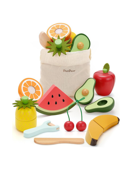 Conjunto de Comida de Juguete de Madera PairPear Frutas 3+ Años