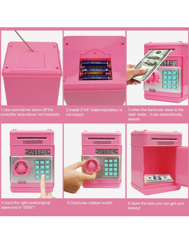 Banco Electrónico de Ahorros Adevena Rosa Mini ATM 0.54 kg
