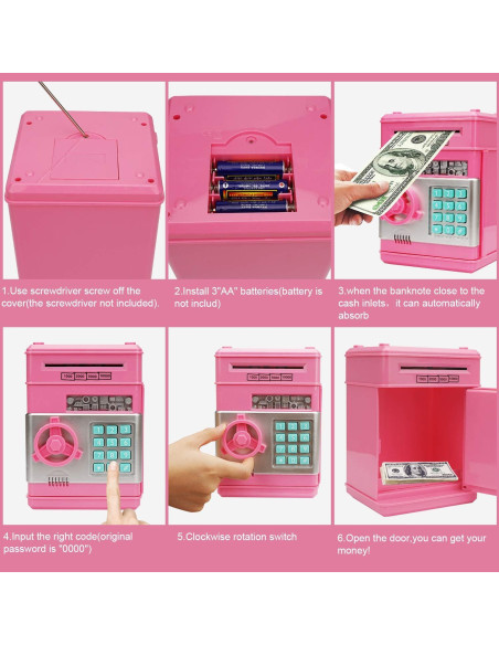Banco Electrónico de Ahorros Adevena Rosa Mini ATM 0.54 kg