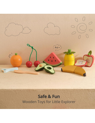 Conjunto de Comida de Juguete de Madera PairPear Frutas 3+ Años
