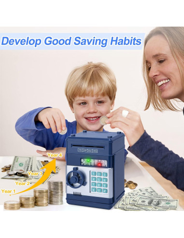 Alcancía Electrónica Refasy Mini ATM para Niños 3-12 Años