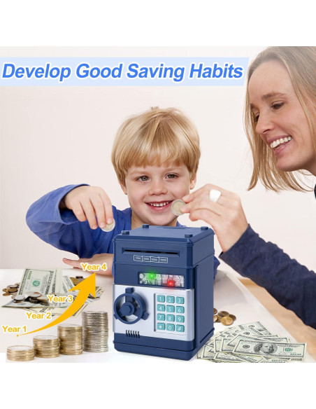 Alcancía Electrónica Refasy Mini ATM para Niños 3-12 Años