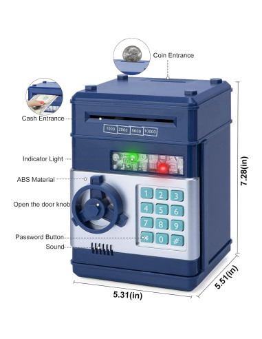 Alcancía Electrónica Refasy Mini ATM para Niños 3-12 Años