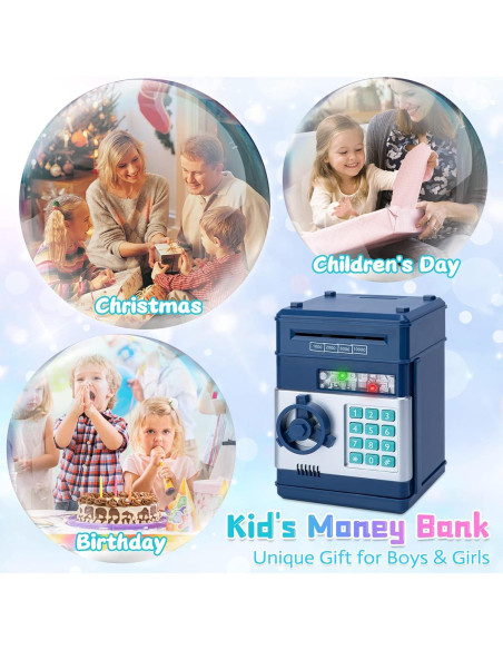 Alcancía Electrónica Refasy Mini ATM para Niños 3-12 Años