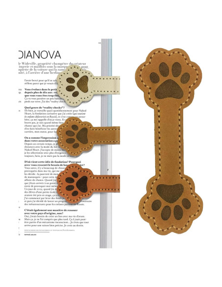 Marcador Magnético de Cuero Huella de Perro Solldgt 10.19cm