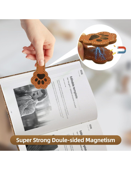 Marcador Magnético de Cuero Huella de Perro Solldgt 10.19cm