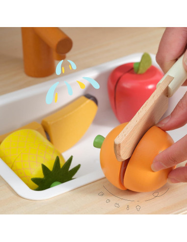 Conjunto de Comida de Juguete de Madera PairPear Frutas 3+ Años