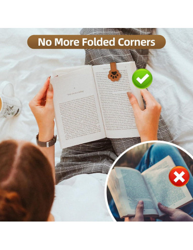 Marcador Magnético de Cuero Huella de Perro Solldgt 10.19cm