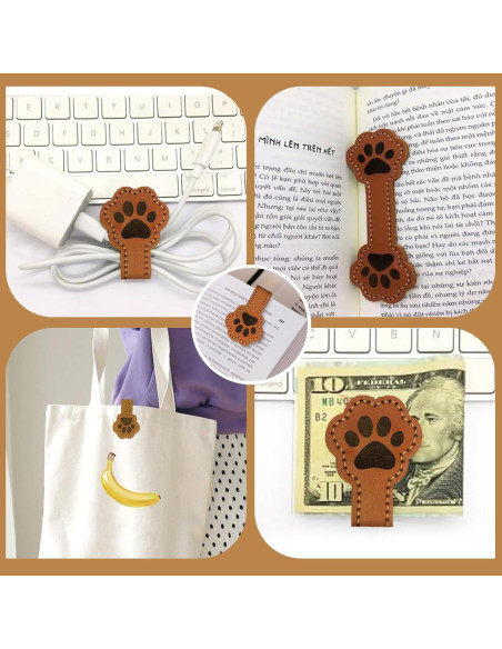 Marcador Magnético de Cuero Huella de Perro Solldgt 10.19cm