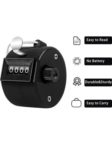 Contador Mecánico Portátil HZXSDEG 4 Dígitos para Entrenamiento