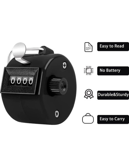 Contador Mecánico Portátil HZXSDEG 4 Dígitos para Entrenamiento
