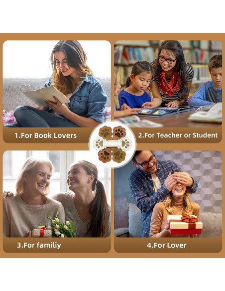 Marcador Magnético de Cuero Huella de Perro Solldgt 10.19cm